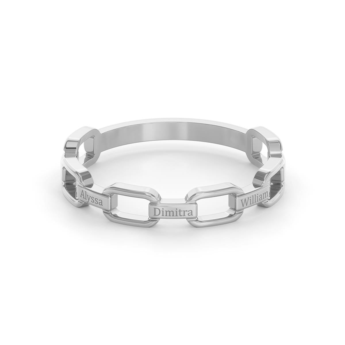Chain Link Ring with Personalized Engravings