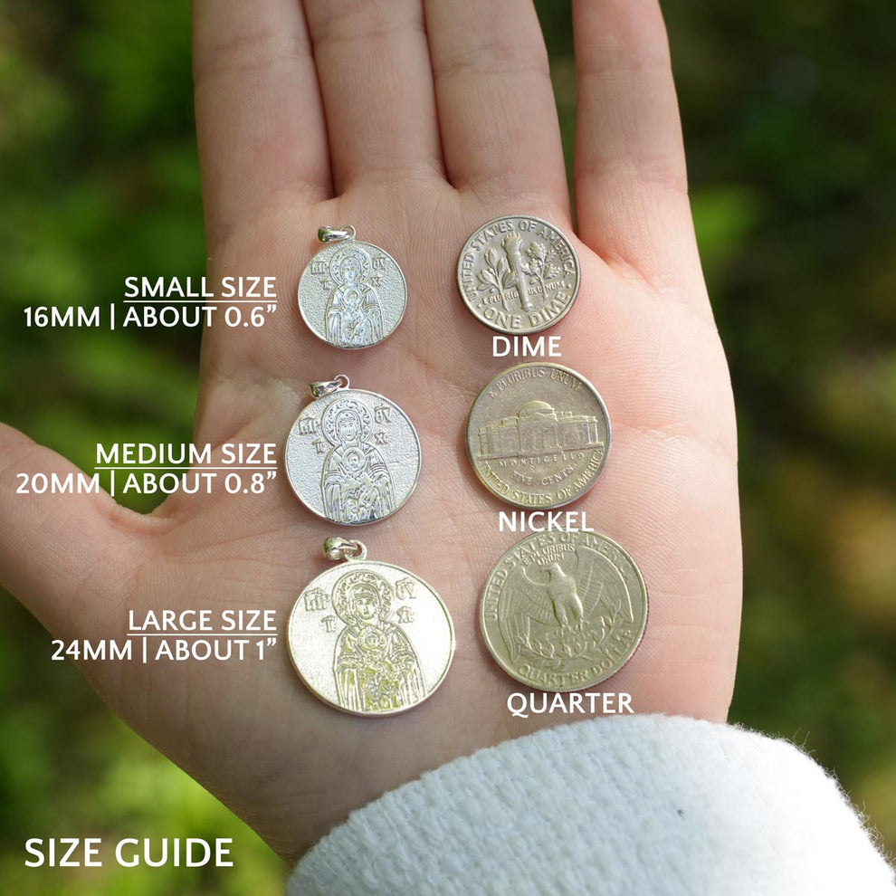 Saint Margarita Greek Orthodox Icon Round Medal – Stakora, image size:990x990