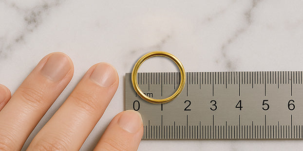 Measuring a ring's inside diameter with a ruler