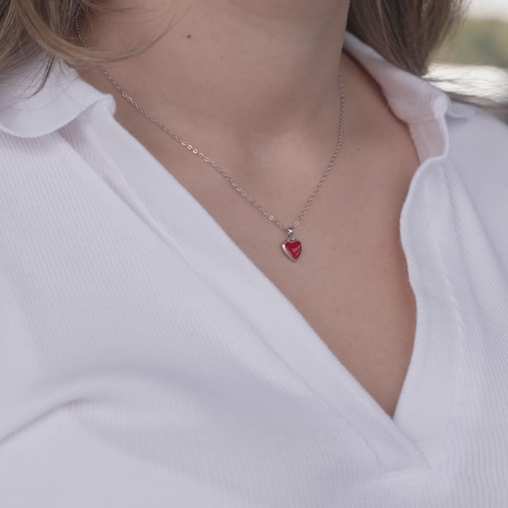Red Enamel Heart Pendant Necklace – Reis-Nichols Jewelers