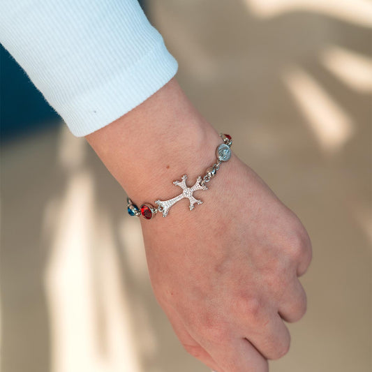Armenian Cross Bracelet with Crystals