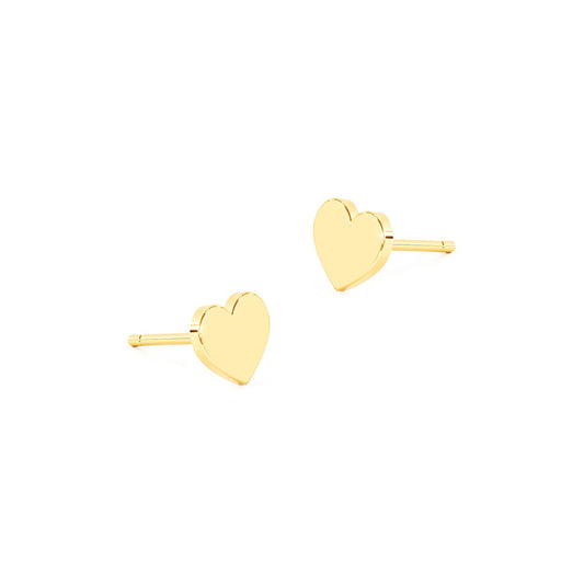 Plain Heart Stud Earrings