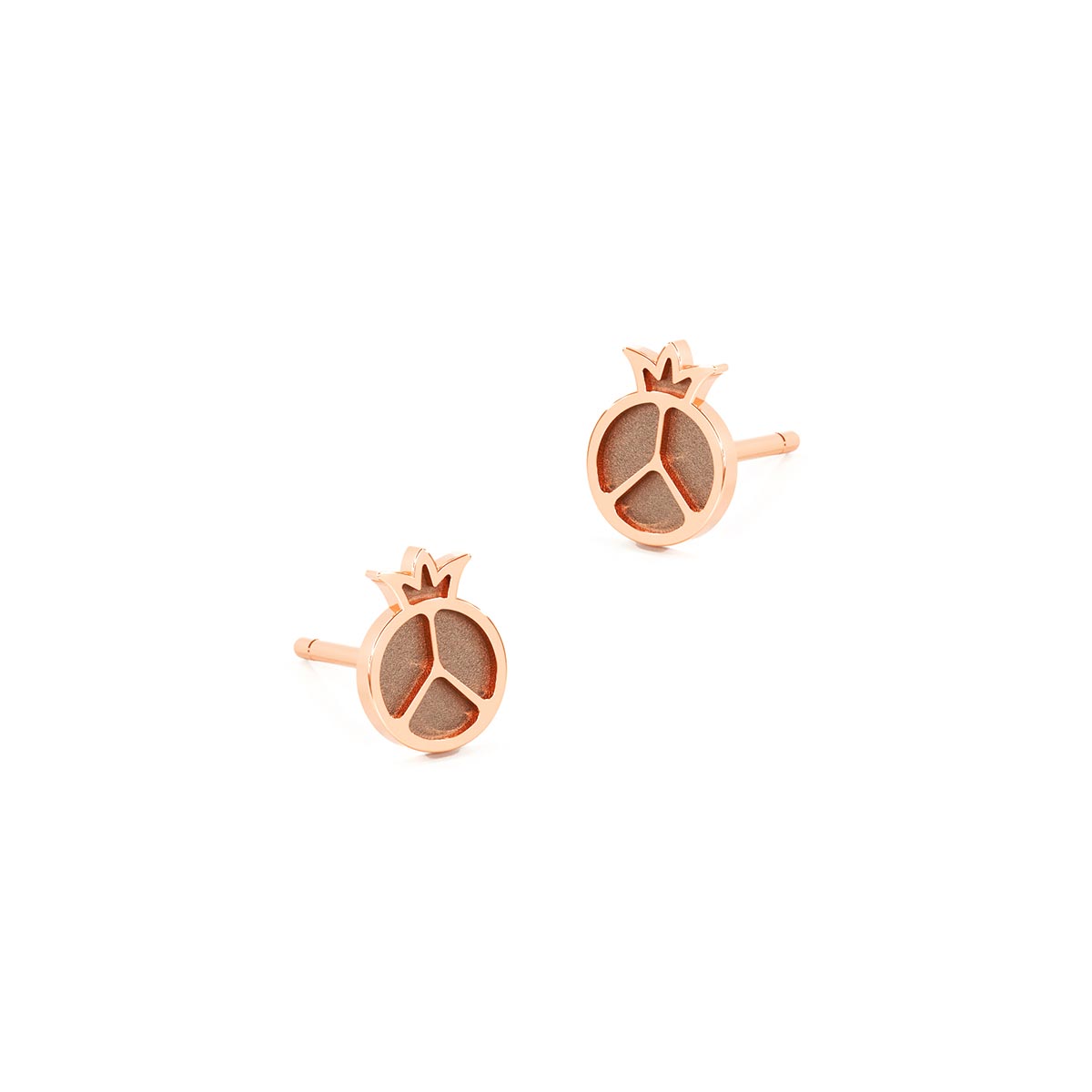 Plain Pomegranate Stud Earrings