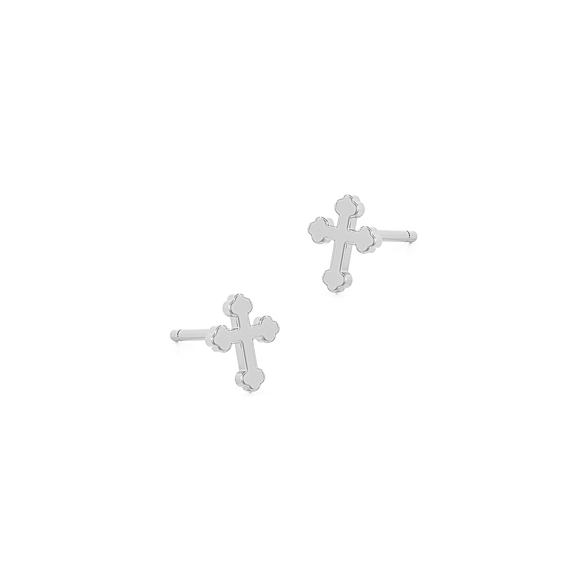 Mini Greek Orthodox Cross Stud Earrings