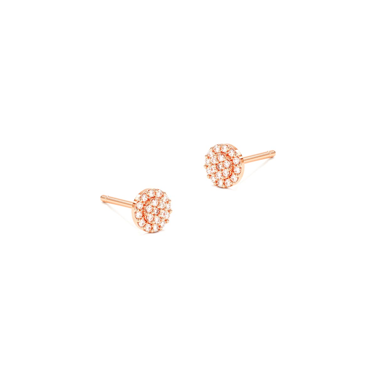 Circle Pavé Stud Earrings