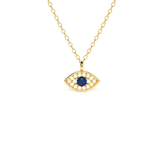 Evil Eye Pavé Sapphire Necklace