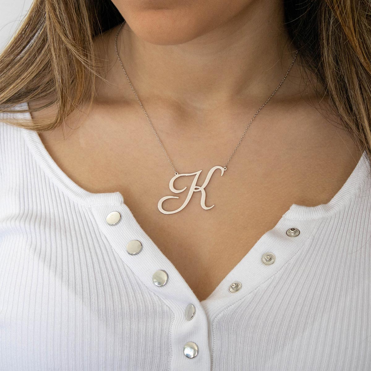 Jumbo Letter Initial Necklace