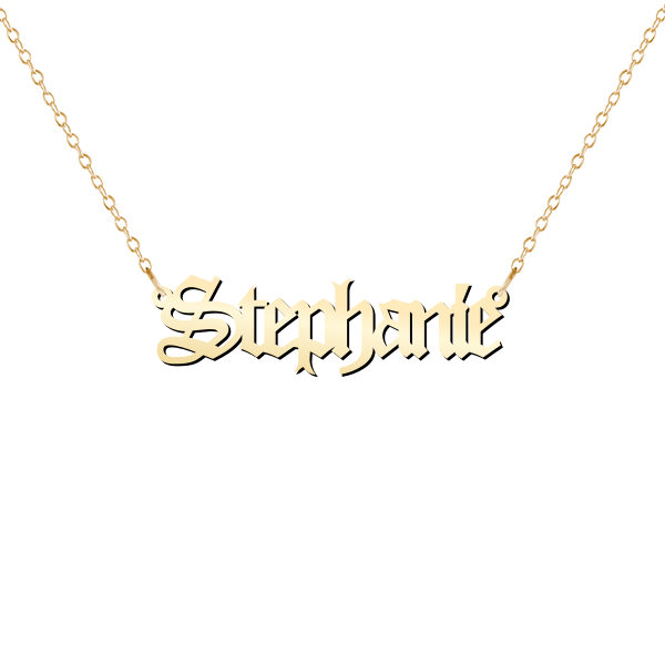 Personalized Name Necklace in Gothic Font