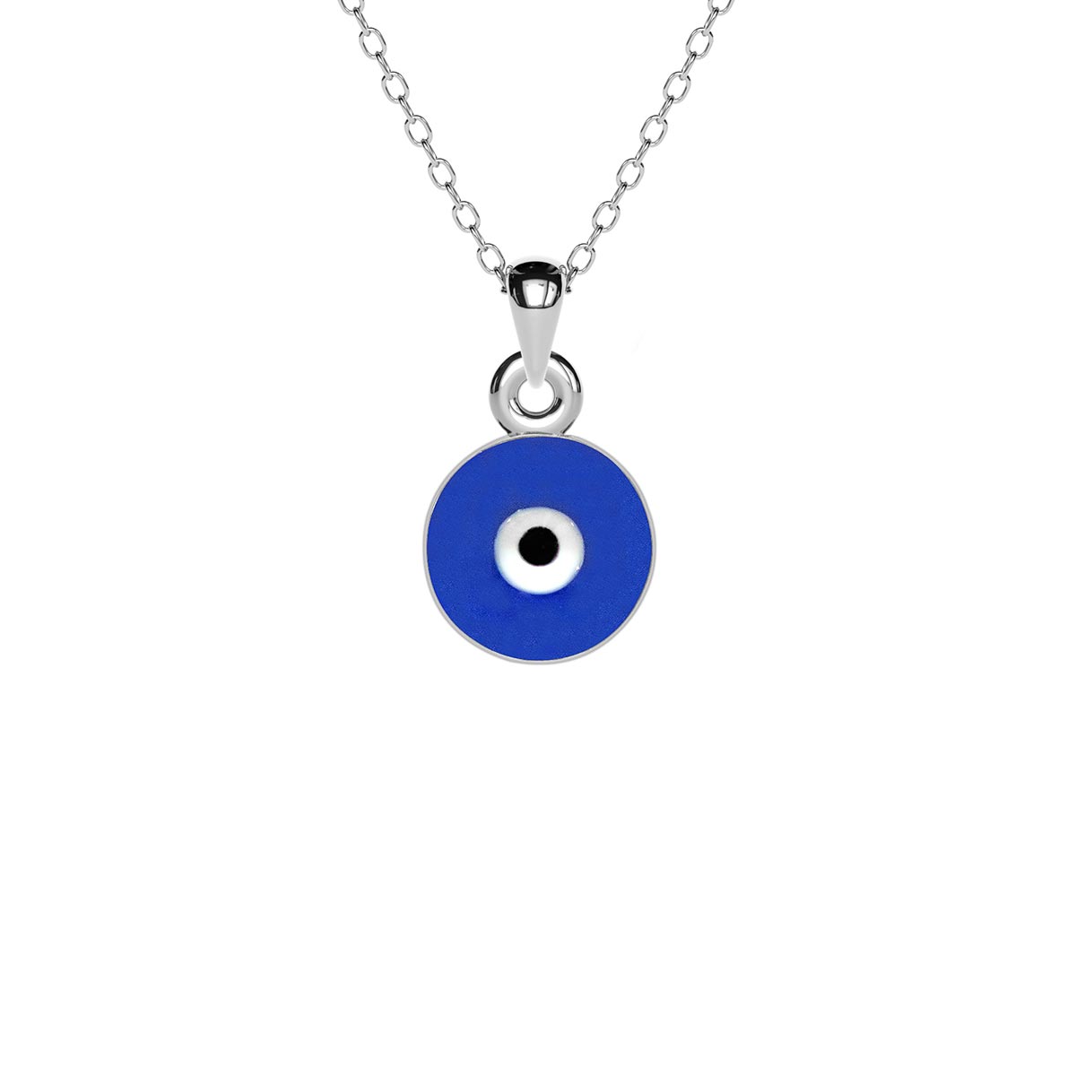 Mini Round Enamel Evil Eye Necklace