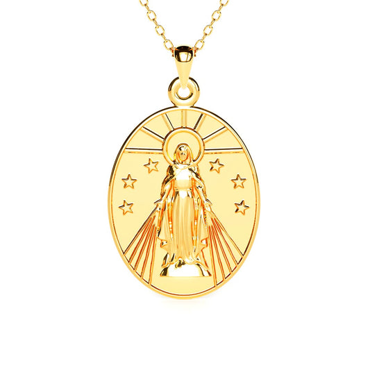 Miraculous Medal Virgin Mary Necklace