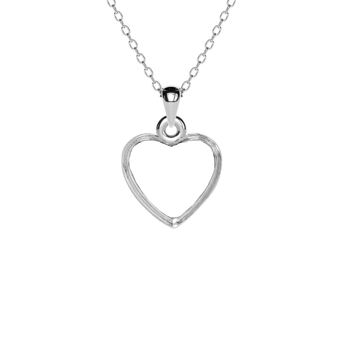 Mini White Enamel Heart Necklace