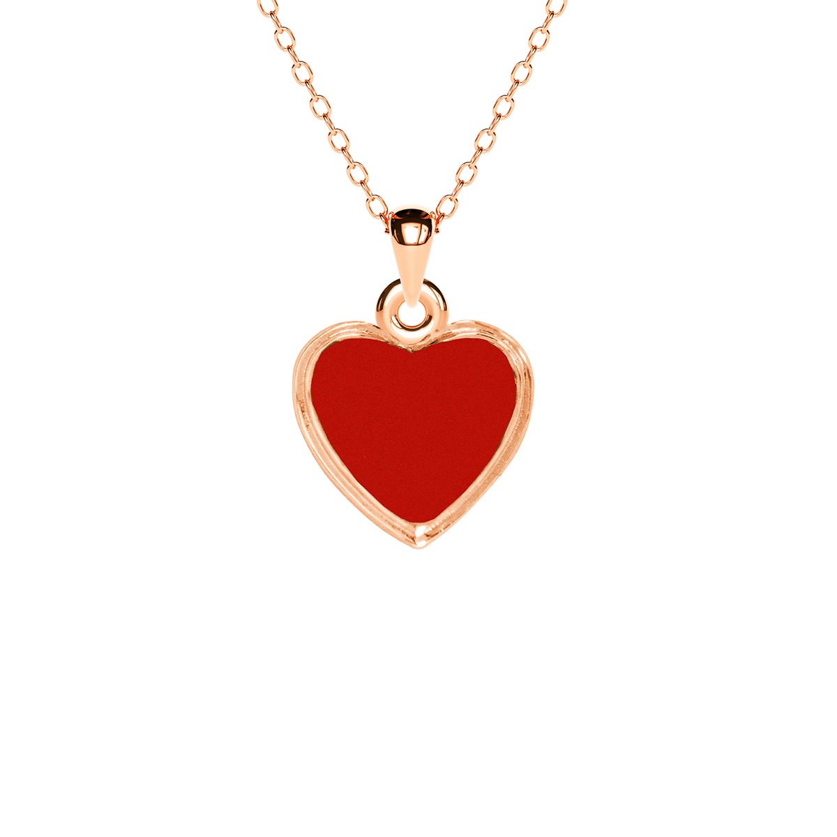 Mini Red Enamel Heart Necklace