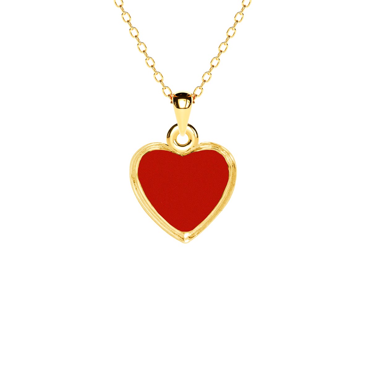 Mini Red Enamel Heart Necklace