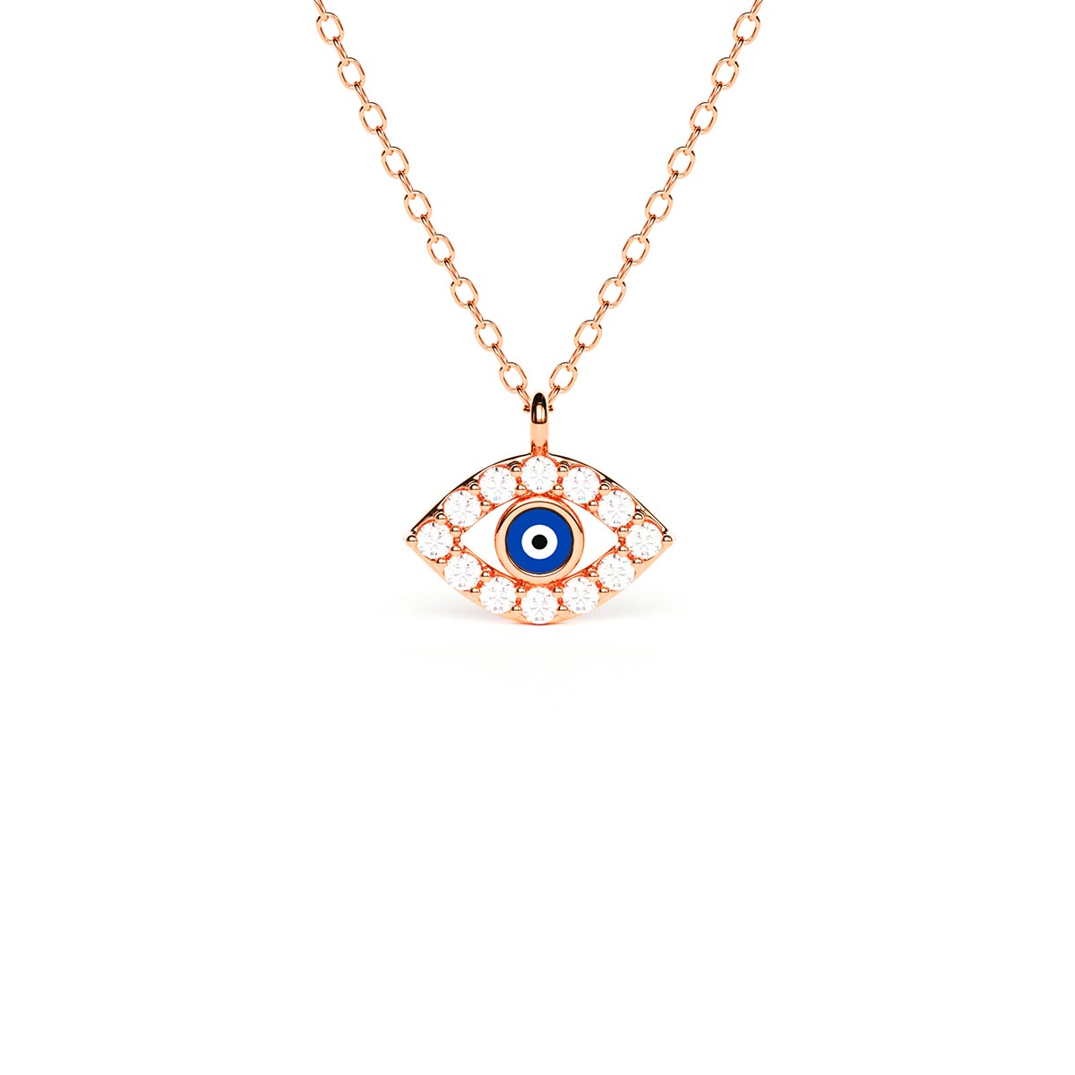 Marquise Enamel Evil Eye Pavé Necklace