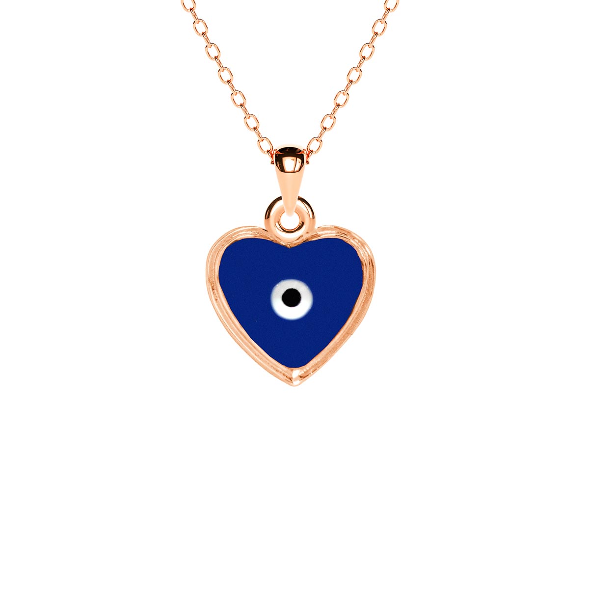 Mini Enamel Evil Eye Heart Necklace