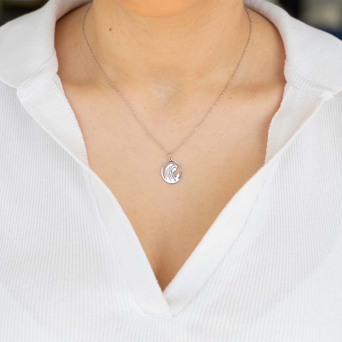 Virgin Mary Silhouette Necklace