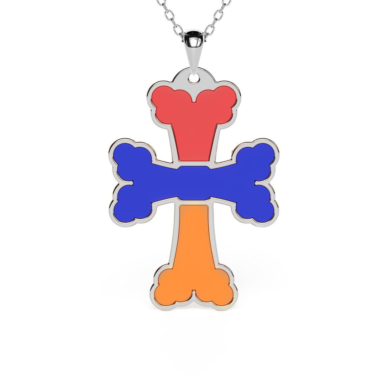 Armenian Flag Cross Necklace