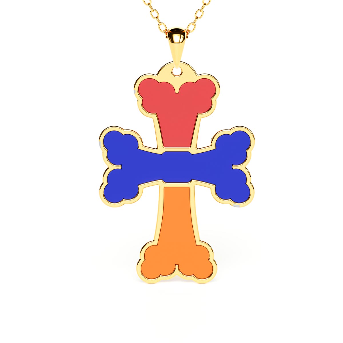 Armenian Flag Cross Necklace