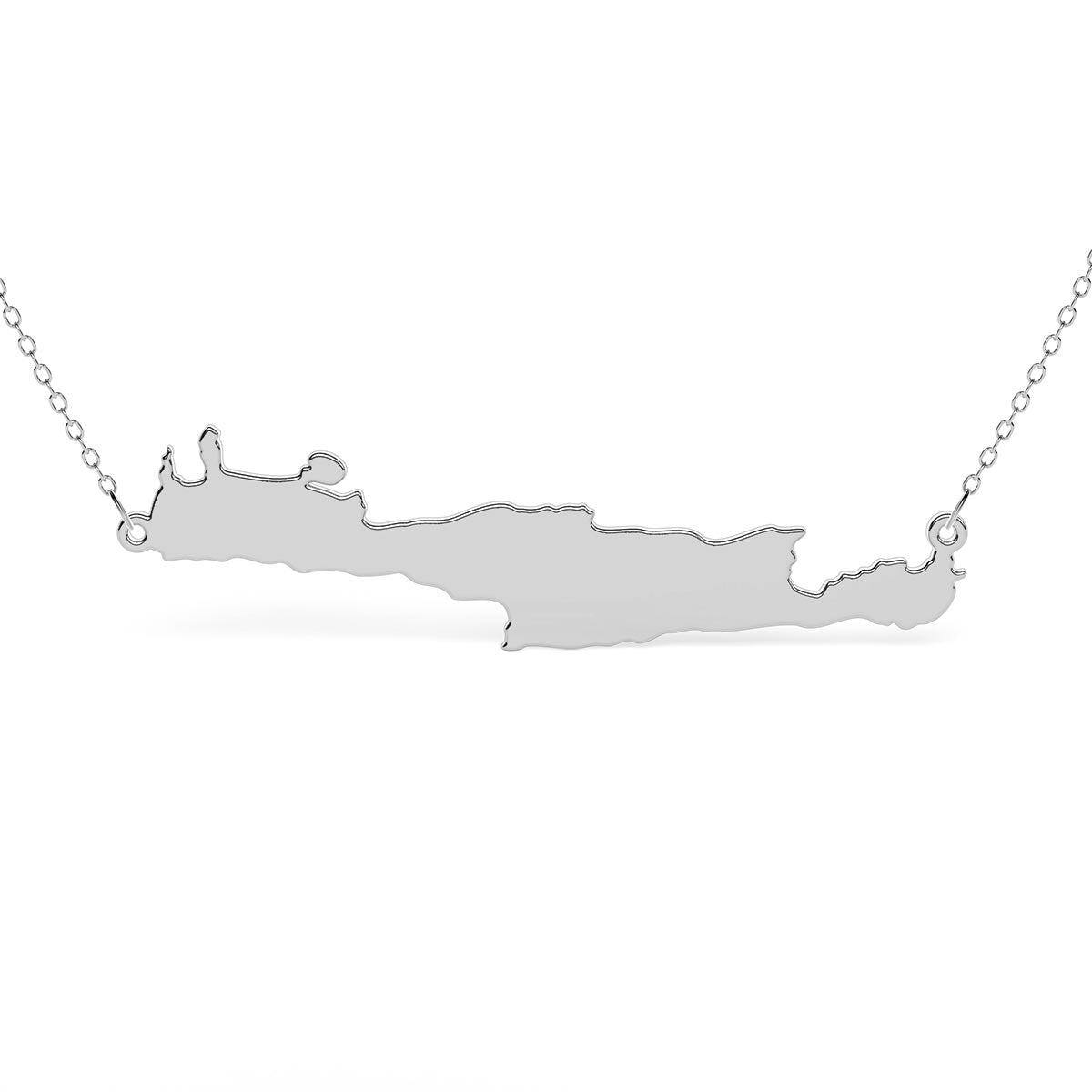 Crete Island Map Necklace