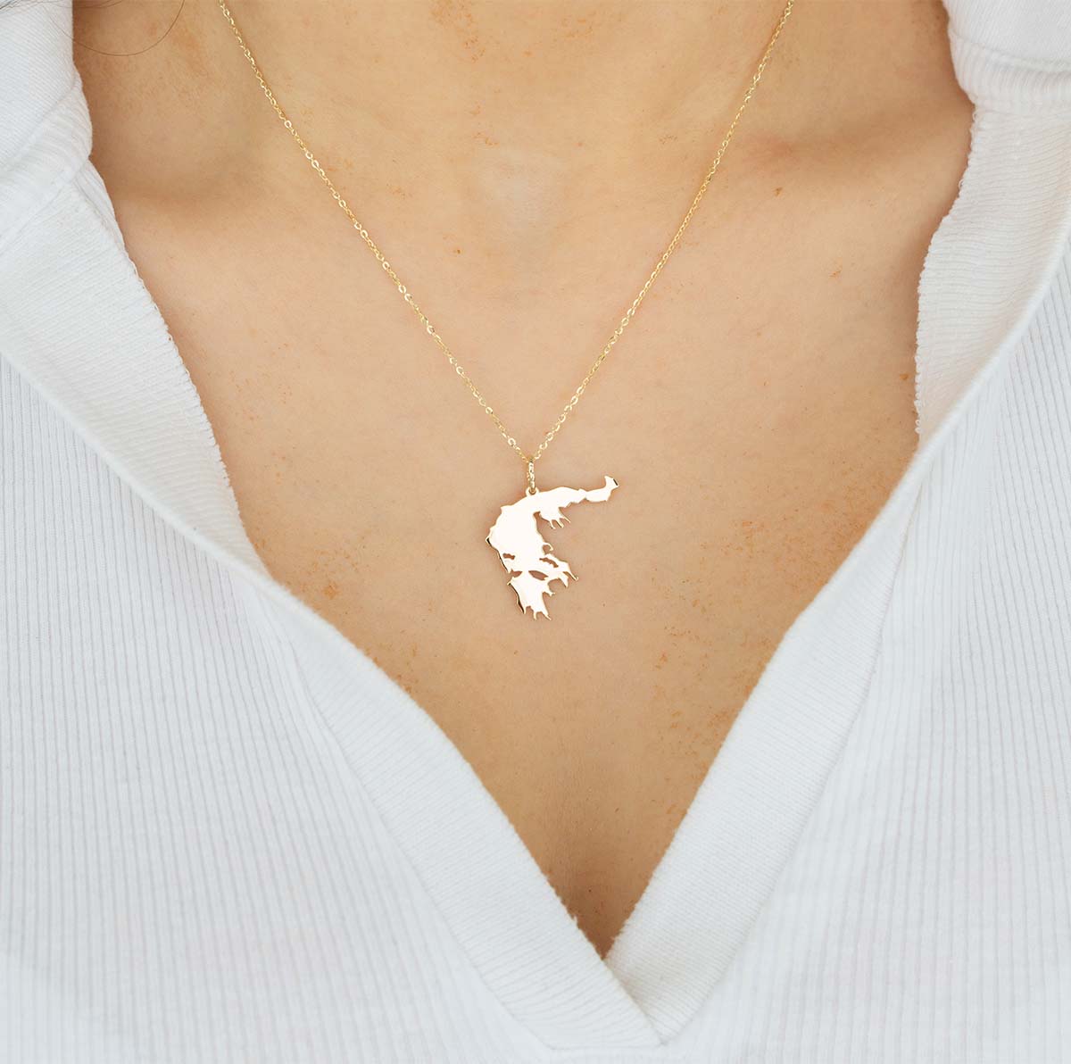 Greece Country Map Necklace