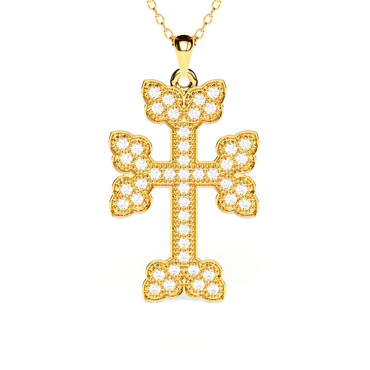 Armenian Cross Pavé Necklace