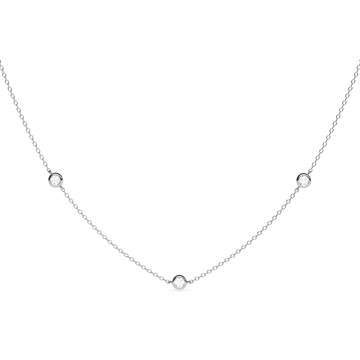 Multiple Diamond Bezel Necklace