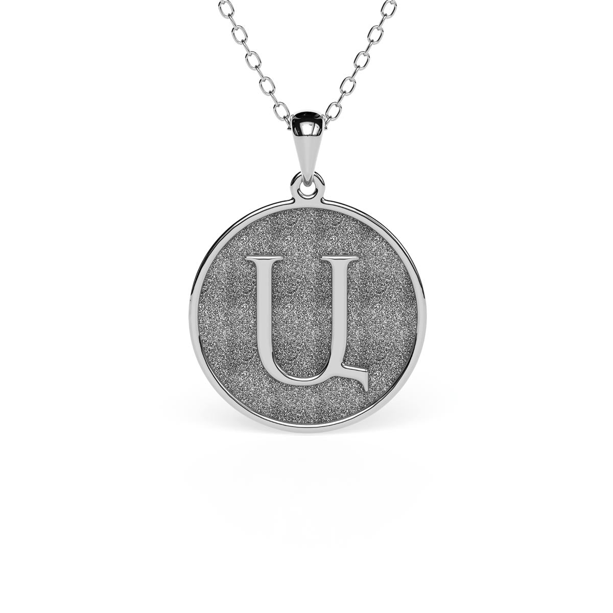 Stamped Armenian Initial Disc Necklace