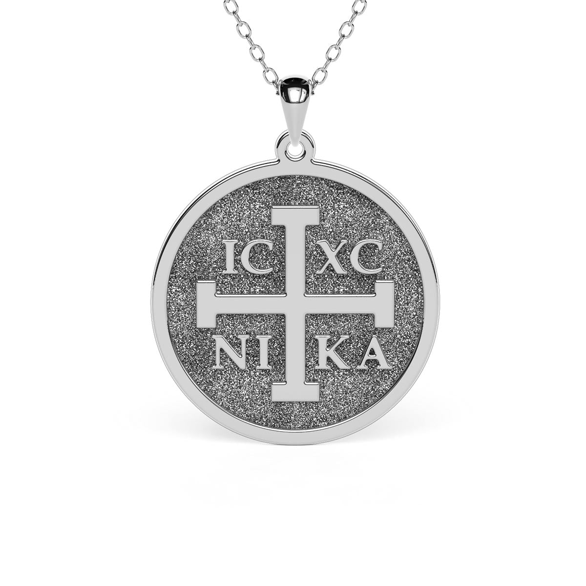 Greek Cross Stamped Disc Necklace – Stakora