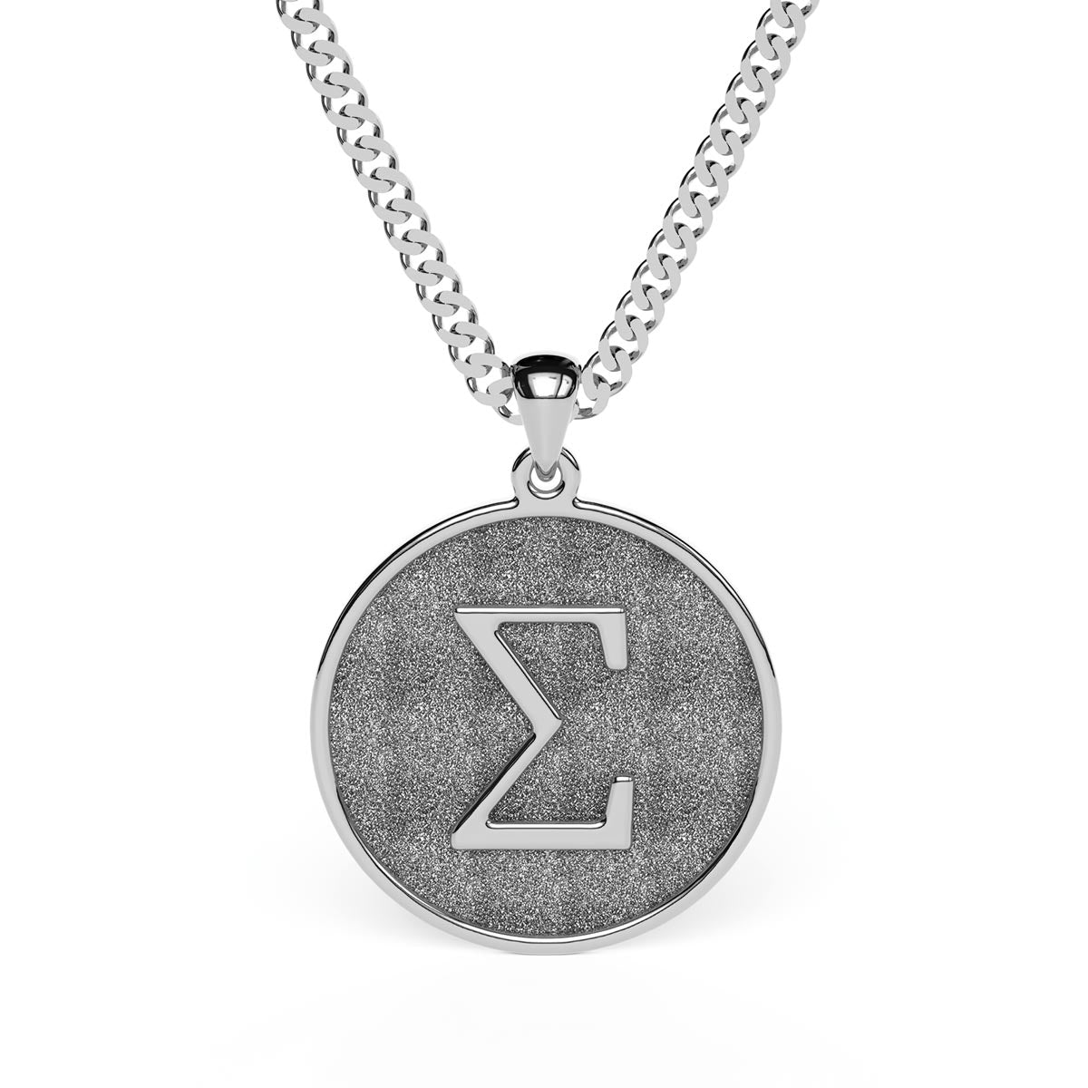Men's Stamped Greek Initial Disc Necklace