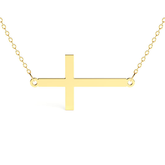 Sideways Modern Cross Necklace