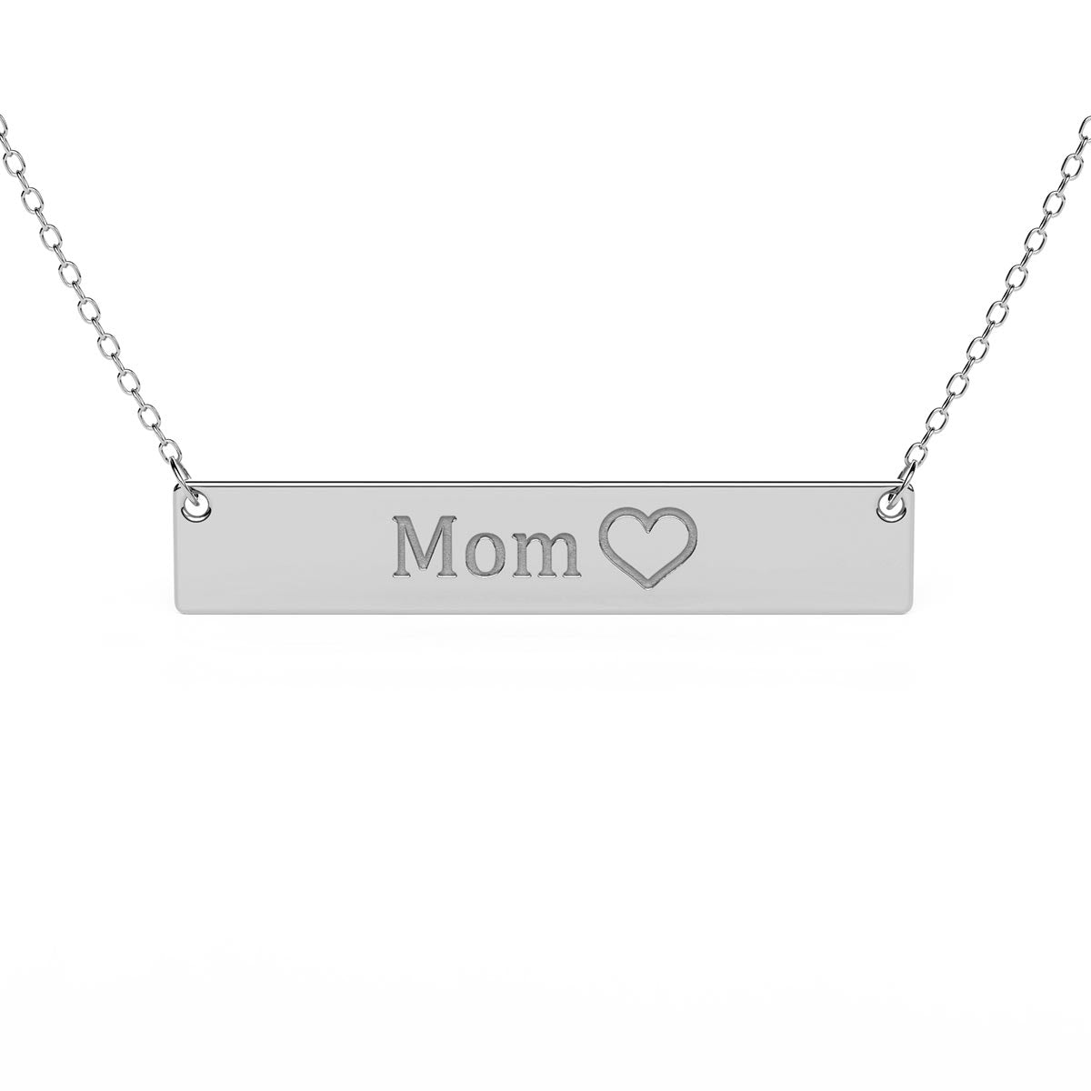 Bar Necklace With Mom Engraving