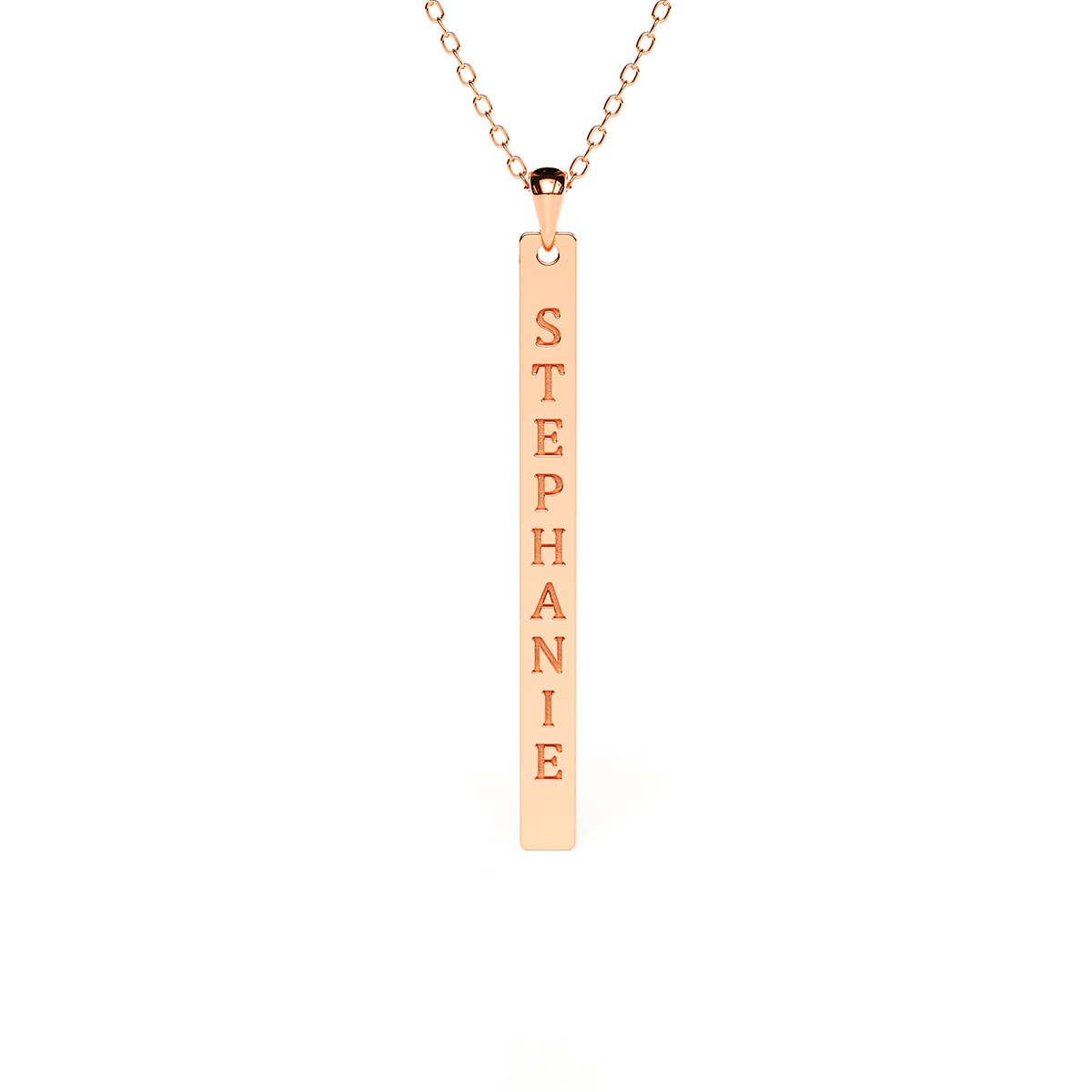 Vertical Bar Necklace with Engraving