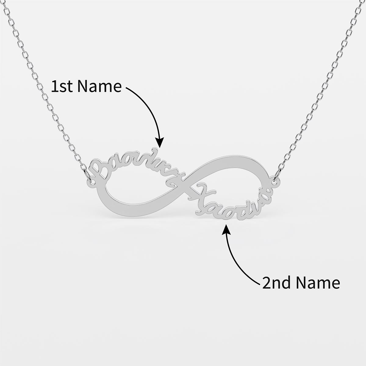 2 Greek Name Infinity Necklace