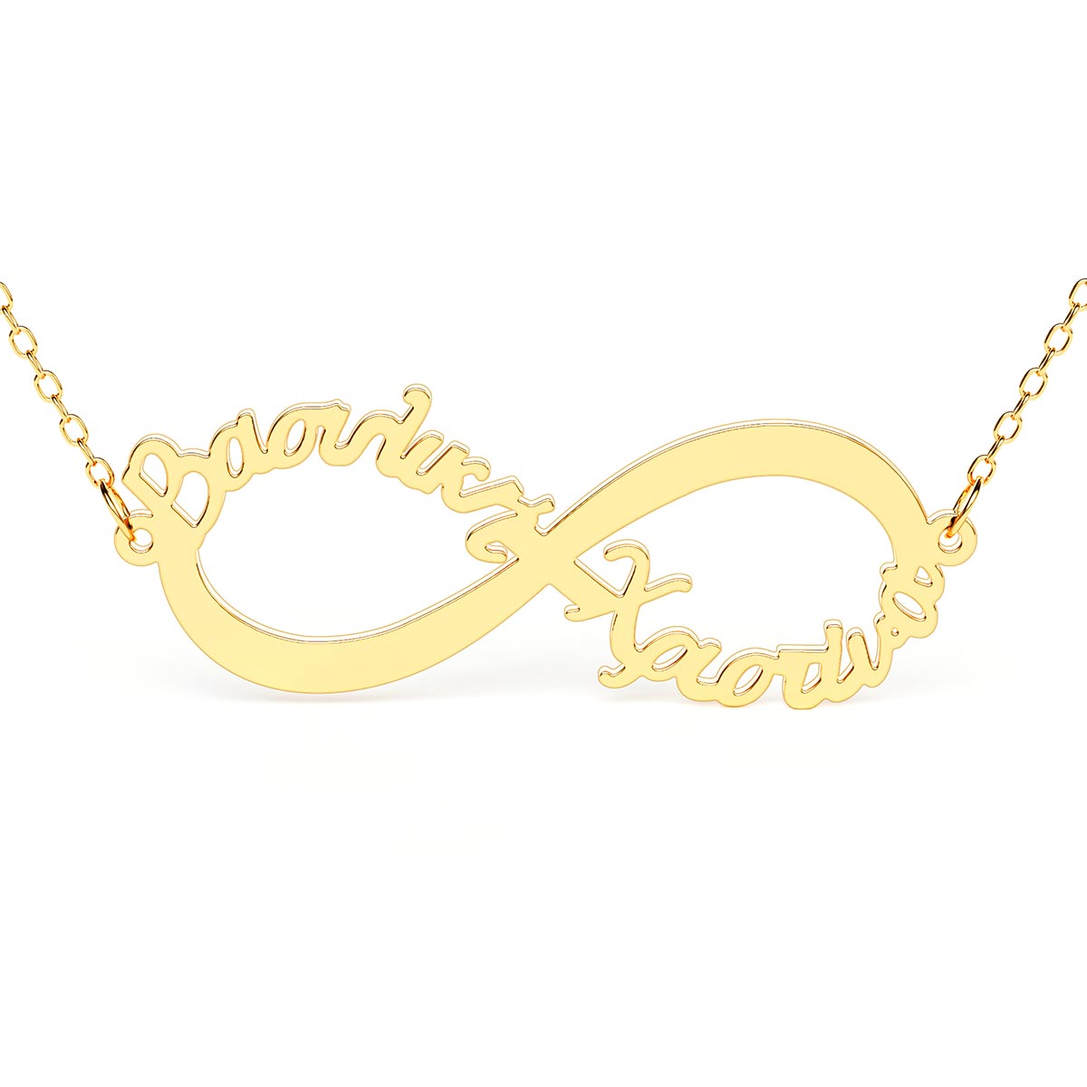 2 Greek Name Infinity Necklace