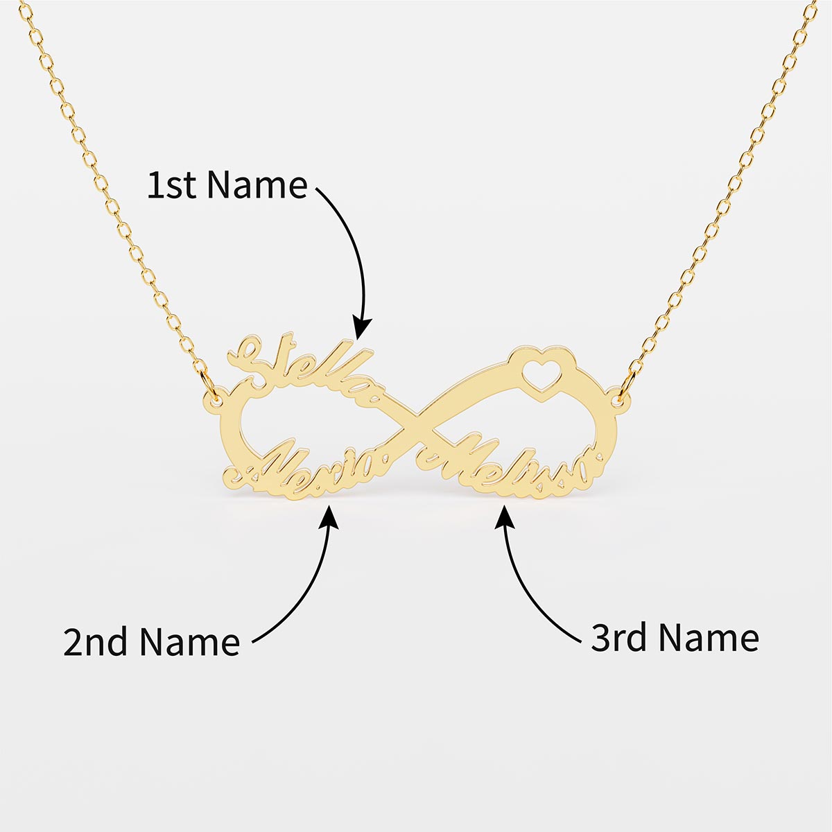 3 Name Infinity Necklace