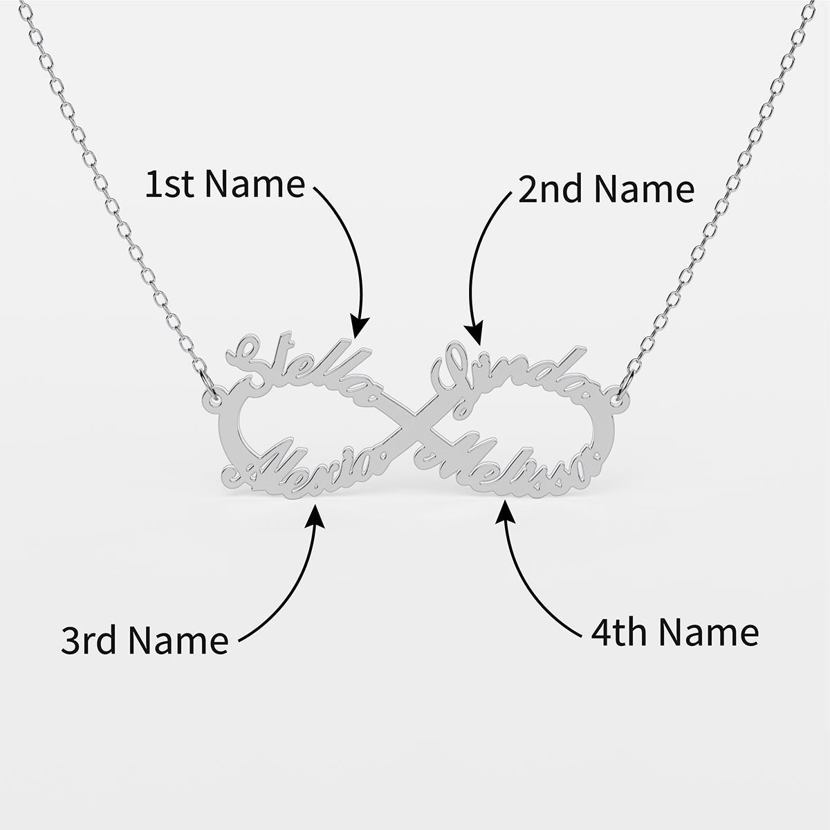 4 Name Infinity Necklace