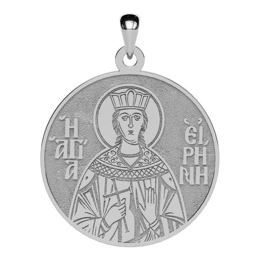 Saint Irene of Thessaloniki Greek Orthodox Icon Round Medal