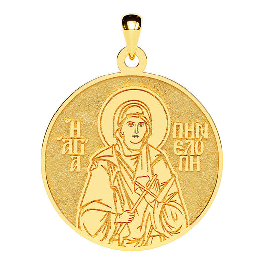 Saint Penelope Greek Orthodox Icon Round Medal