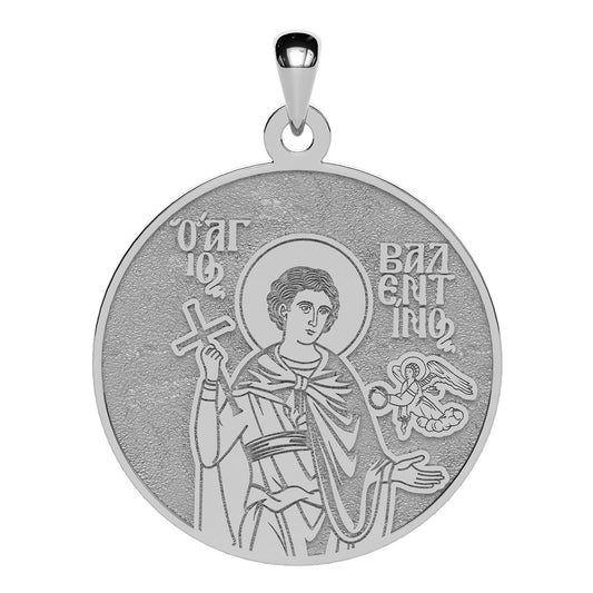 Saint Valentine (Valentinos) of Magnesia Greek Orthodox Icon Round Medal