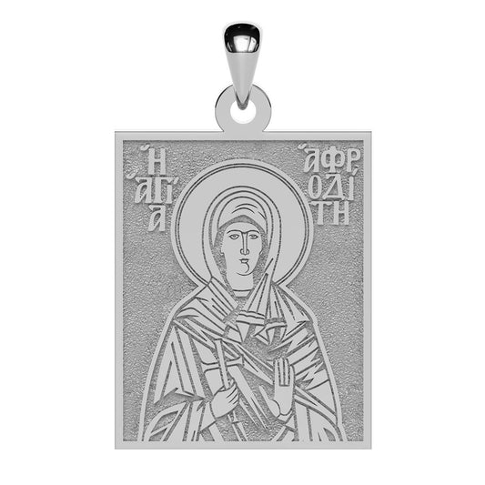 Saint Aphrodite Greek Orthodox Icon Tag Medal