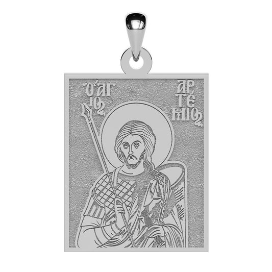 Saint Artemios (Artemius) of Antioch Greek Orthodox Icon Tag Medal