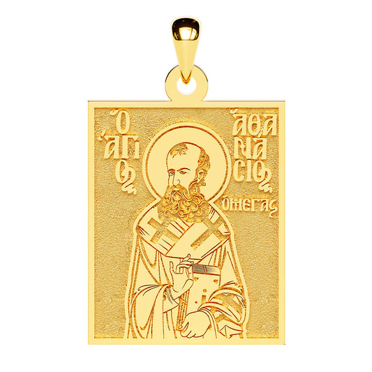 Saint Athanasius the Great Greek Orthodox Icon Tag Medal