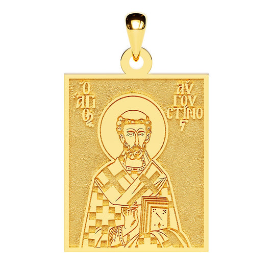 Saint Augustine of Canterbury Greek Orthodox Icon Tag Medal