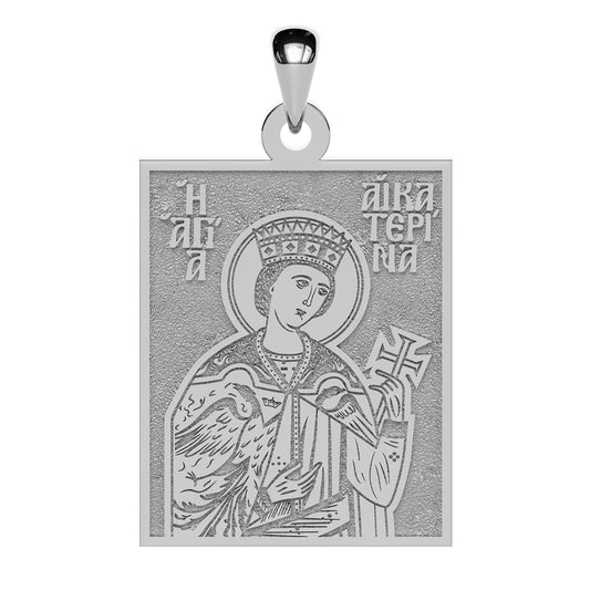 Saint Catherine (Katherine) Greek Orthodox Icon Tag Medal