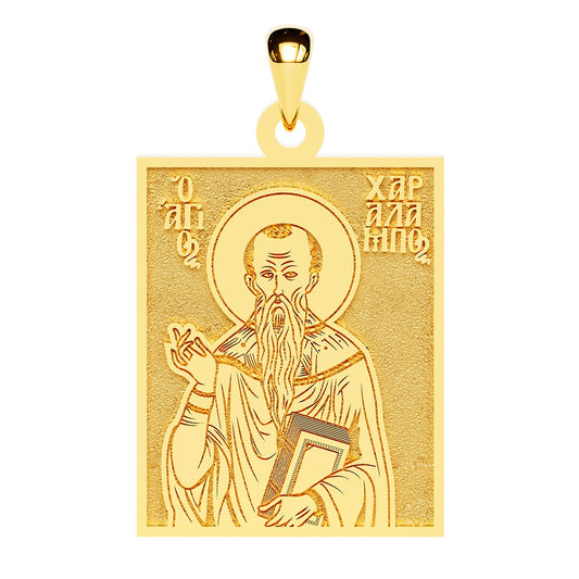 Saint Charalambos (Haralampus) of Magnesia Greek Orthodox Icon Tag Medal