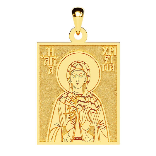 Saint Christina of Tyre Greek Orthodox Icon Tag Medal