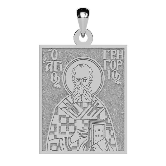 Saint Gregory Greek Orthodox Icon Tag Medal