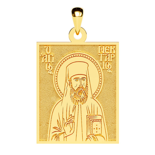 Saint Nectarios of Aegina Greek Orthodox Icon Tag Medal
