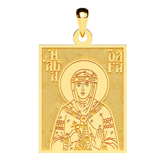 Saint Olga of Kiev Greek Orthodox Icon Tag Medal