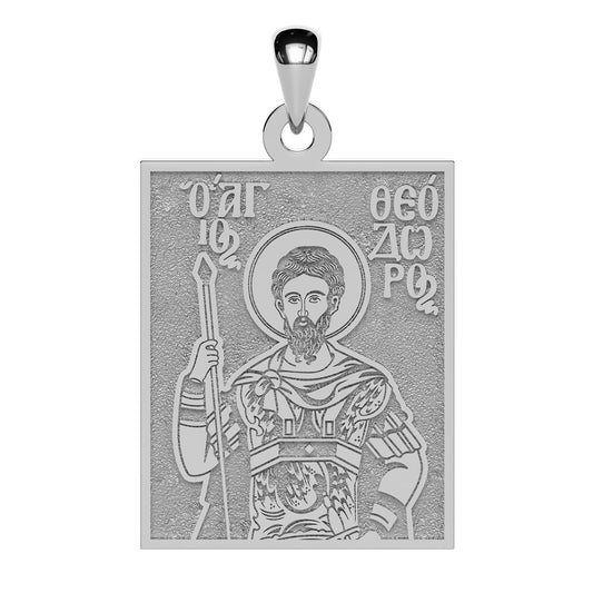 Saint Theodore the Tyro Greek Orthodox Icon Tag Medal